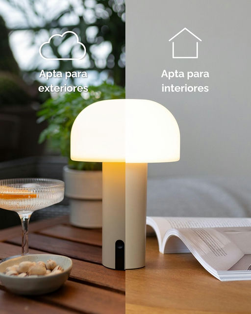 Lámpara de mesa LED recargable para interiores y exteriores, portátil y móvil - Imagen 2