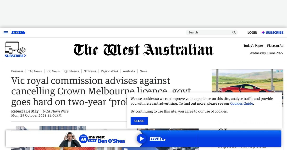 Victorian royal commission recommends against cancelling Crown Melbourne gaming licence
