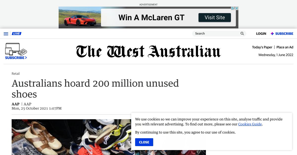 Australians hoard 200 million unused shoes