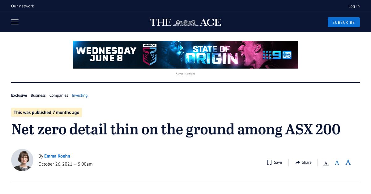 Net zero detail thin on the ground among ASX 200
