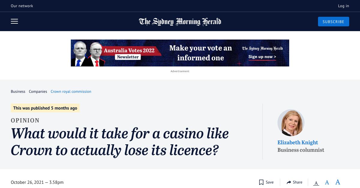 What would it take for a casino like Crown to actually lose its licence