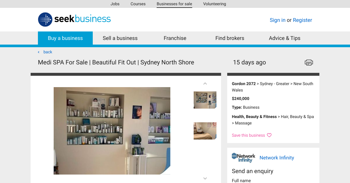 Sell Spa Business