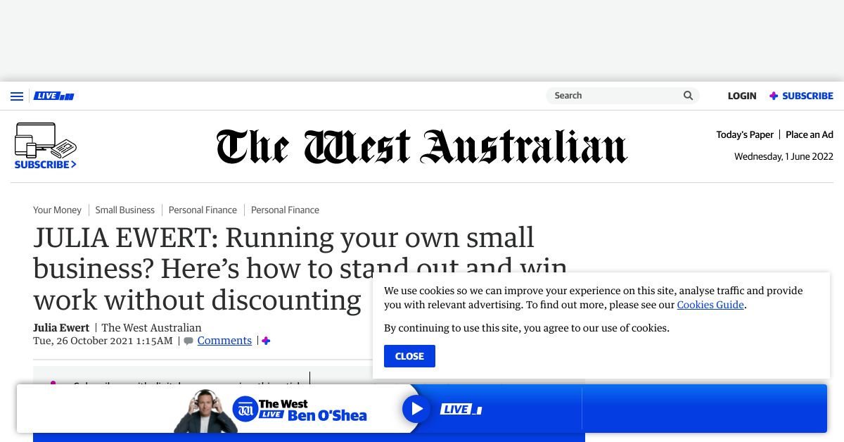 JULIA EWERT Running your own small business Heres how to stand out and win work without discounting