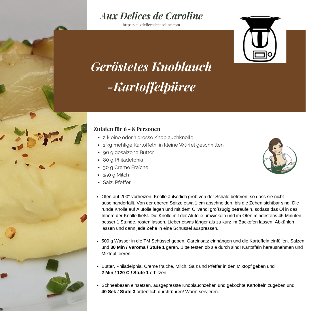Geröstetes Knoblauch-Kartoffelpüree (traditionnel & Thermomix)