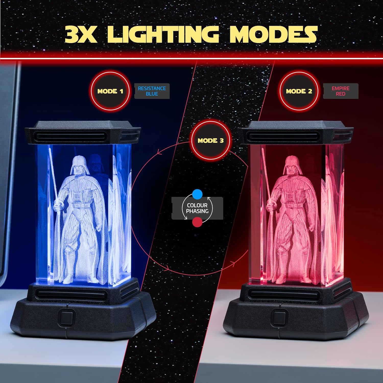 Lámpara de Vidrio Holográfica Darth Vader 3D - Imagen 4