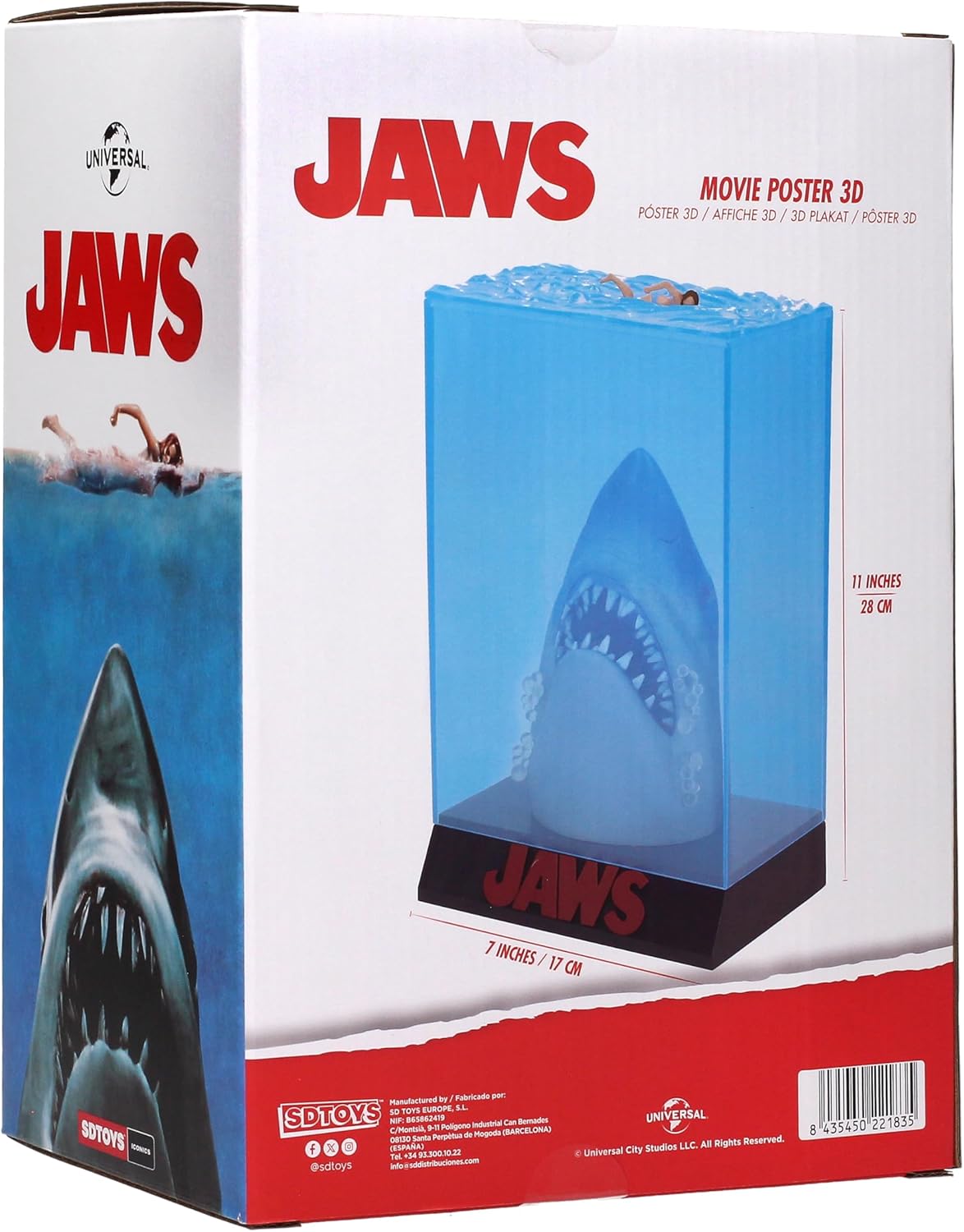 Figura coleccionable Tiburón (Jaws) con podio de exposición, 27 cm - Imagen 2