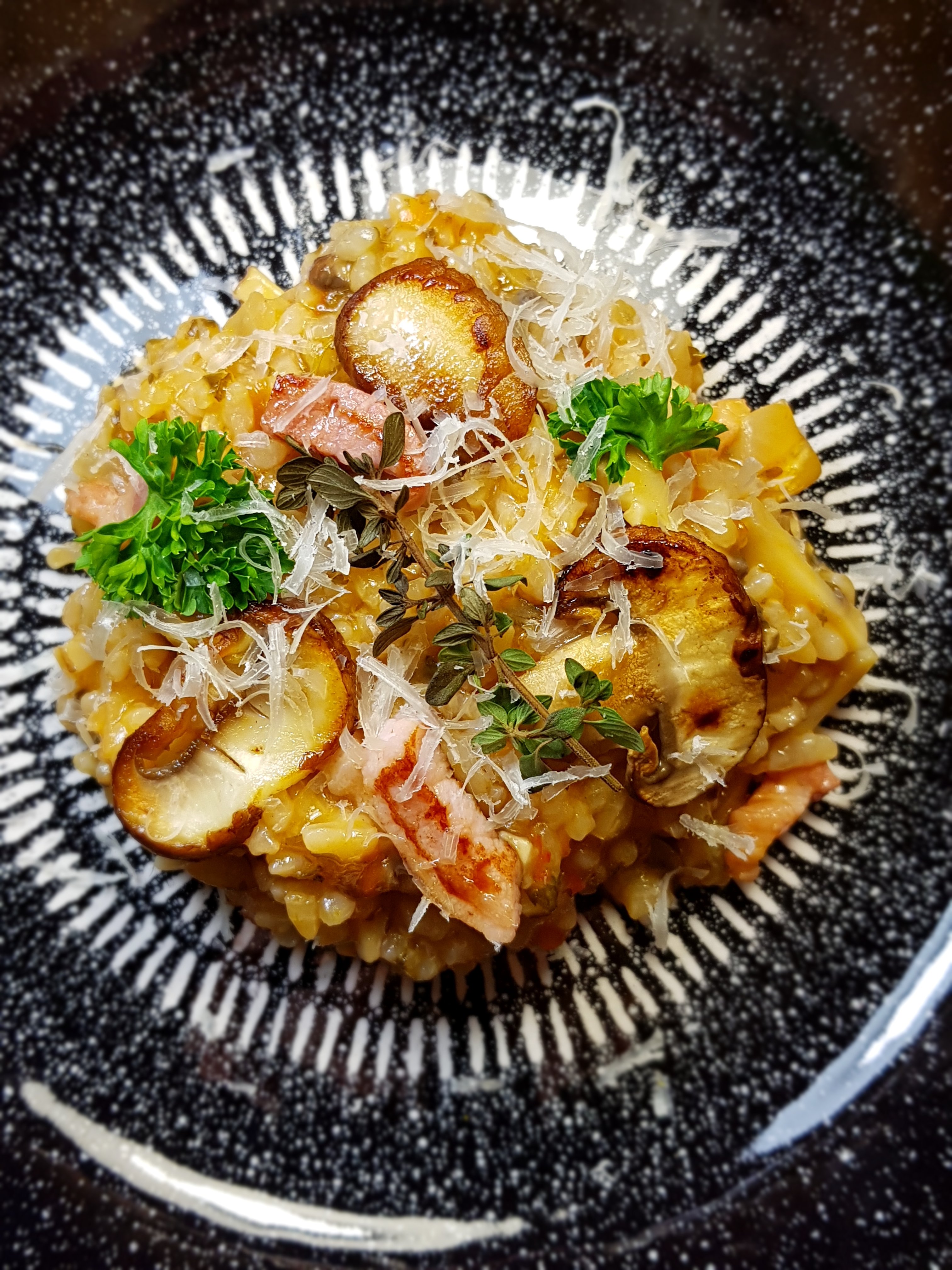 Risotto mit Pilzen und Speck (Traditionel & Thermomix)