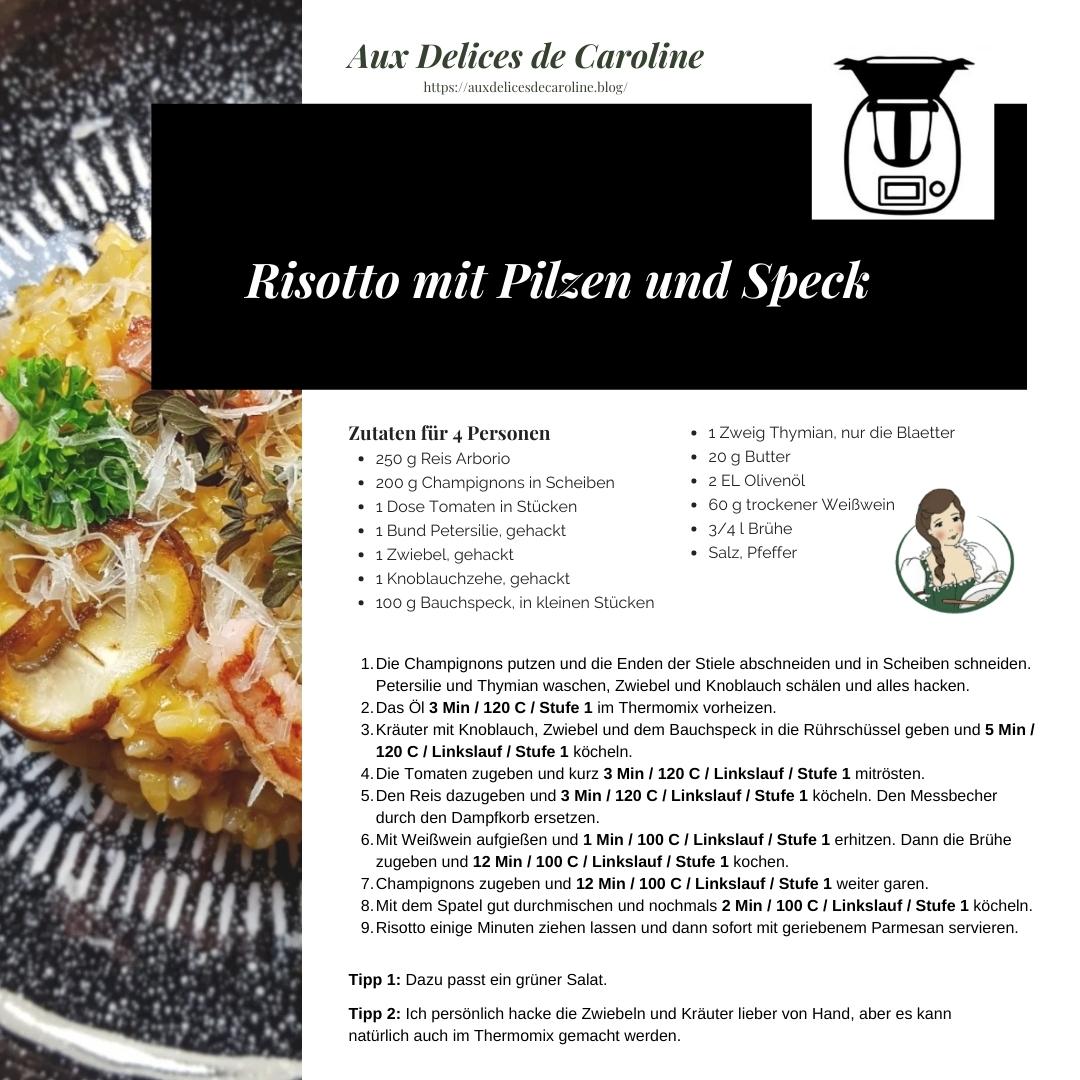Risotto mit Pilzen und Speck (Traditionel & Thermomix)