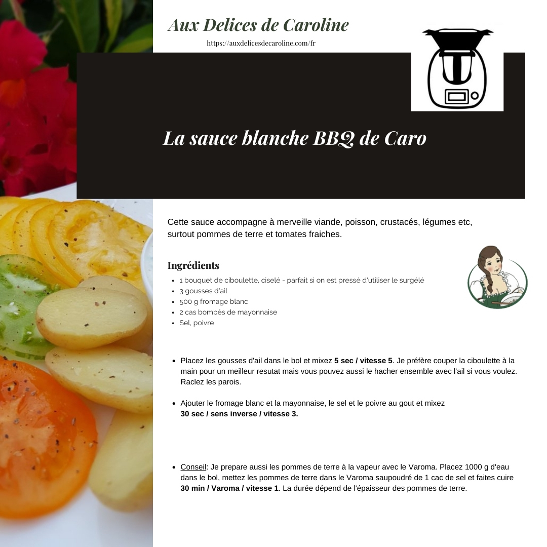 La sauce blanche BBQ de Caro (traditionelle et Thermomix)