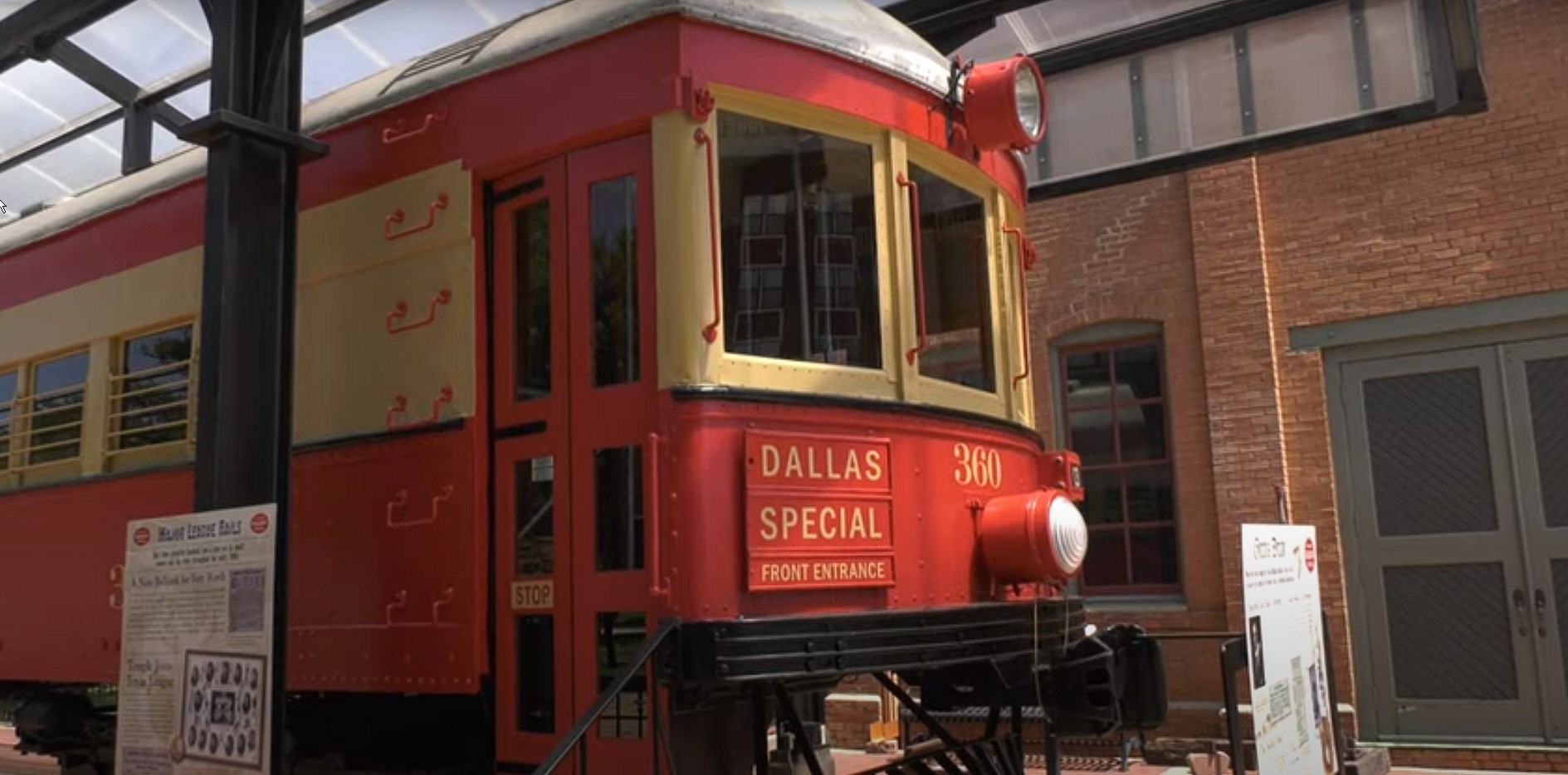 Interurban Railway Museum in Plano, TX, train car up close