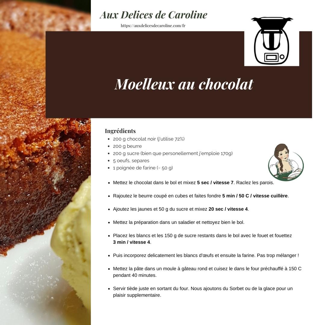 Moelleux au chocolat (traditionelle & Thermomix)