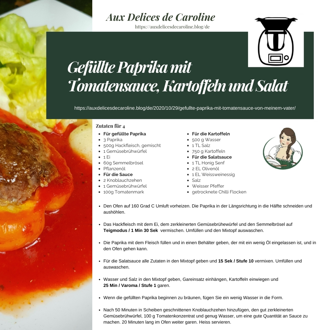 Gefüllte Paprika mit Tomatensauce von meinem Vater (traditionell & Thermomix)