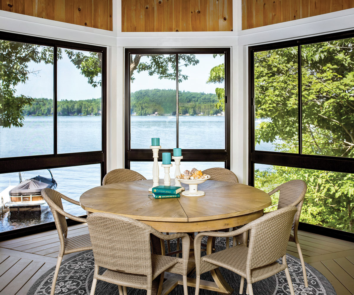 Columbus Ohio enclosed porch pavilion with glass and screen window panels