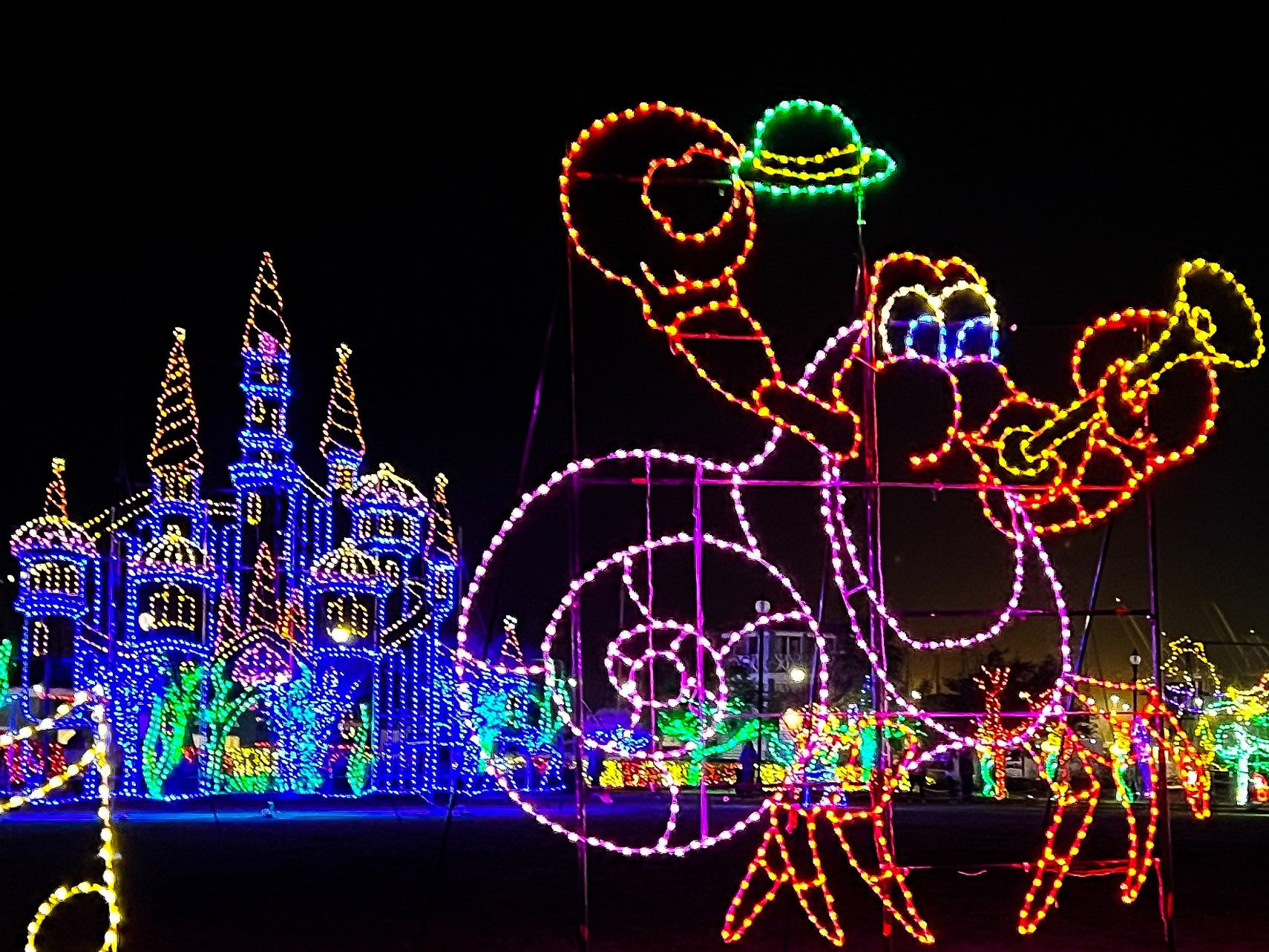 Christmas light display at the Harbor Lights Winter Festival in Gulfport, MS