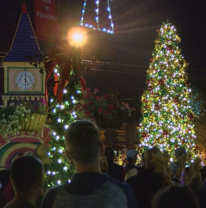 Christmas Tree lighting at Downtown for the Holidays in Pascagoula, MS