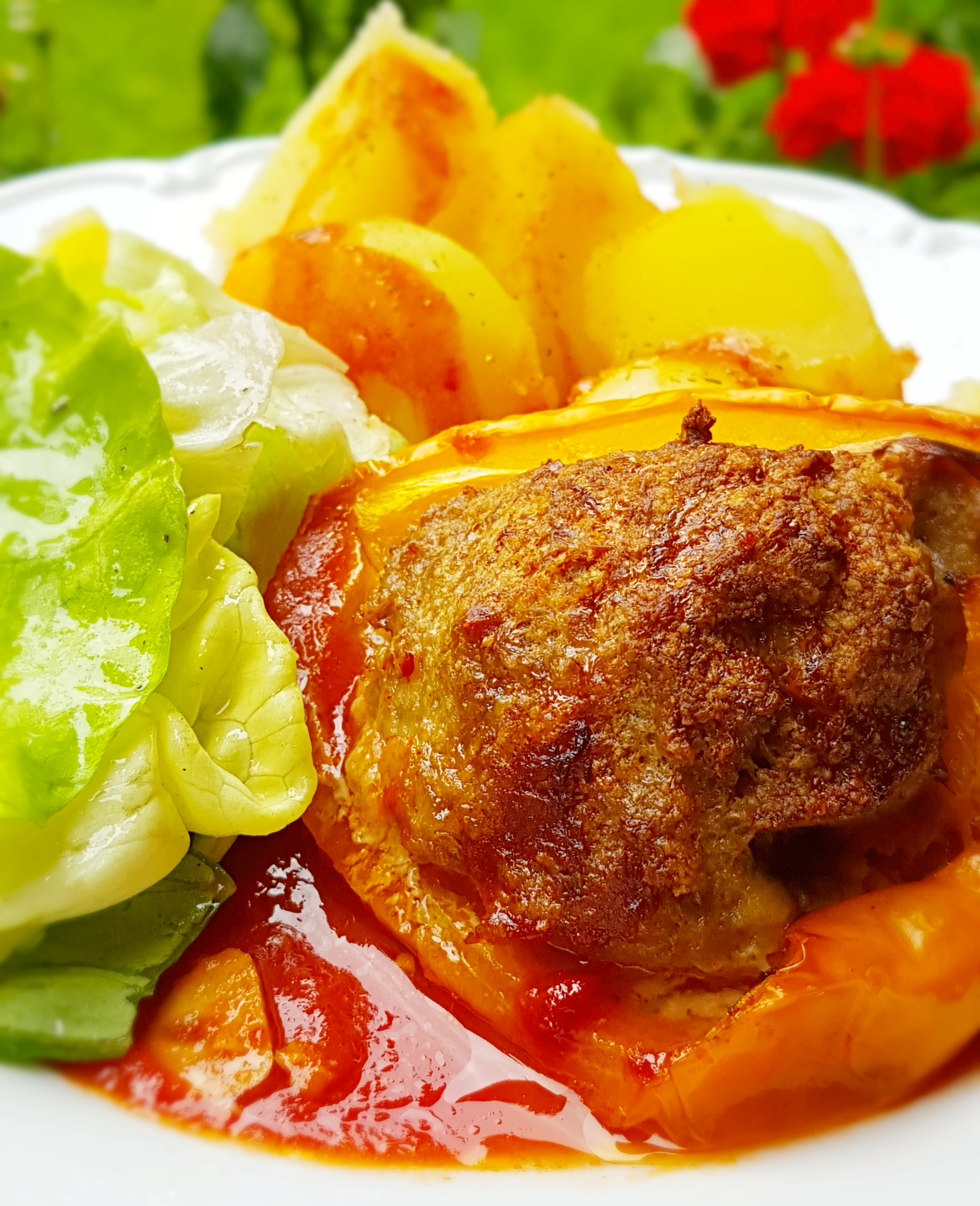 Gefüllte Paprika mit Tomatensauce von meinem Vater (traditionell & Thermomix)