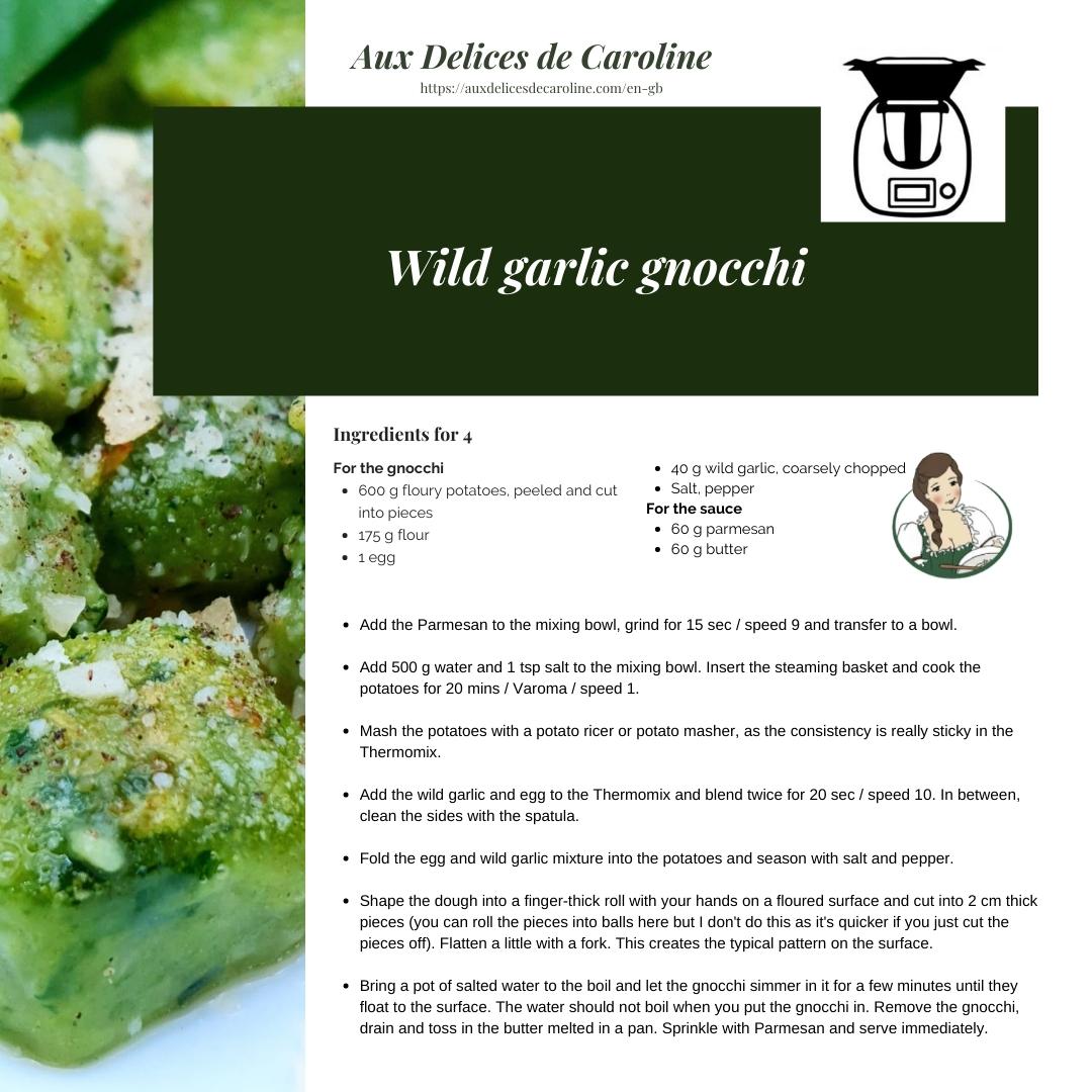 Wild garlic gnocchi (traditional & Thermomix)