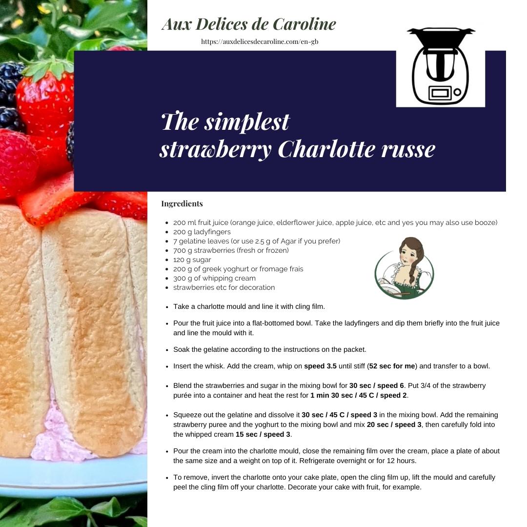 The simplest strawberry Charlotte russe (traditional & Thermomix)
