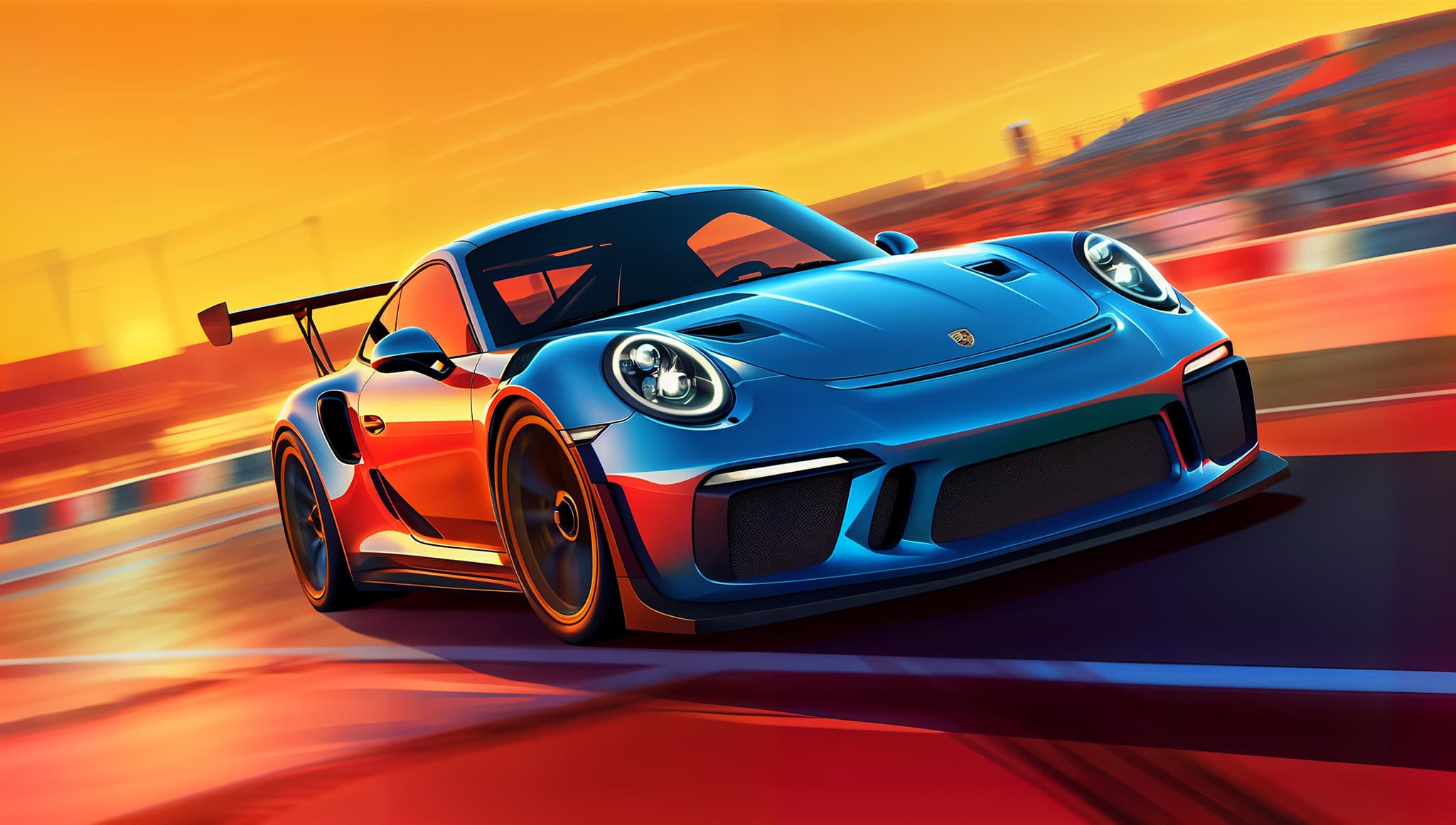 Porsche 911 GT3 on racetrack
