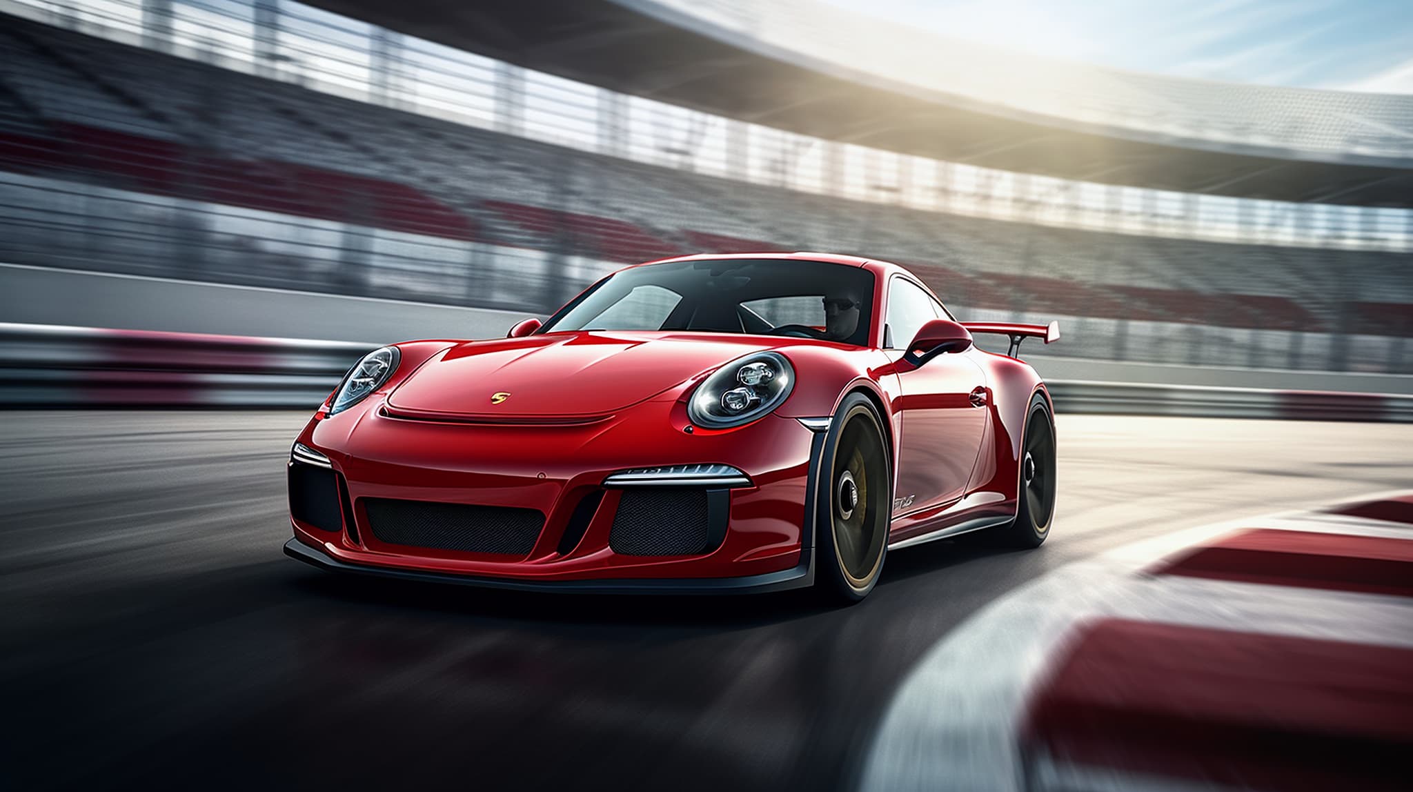 Porsche 911 GT3 on racetrack