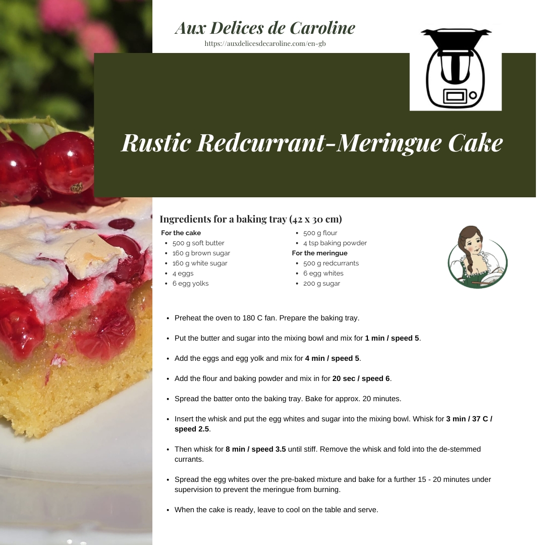 Rustic red currant-Meringue Cake (traditional & Thermomix)
