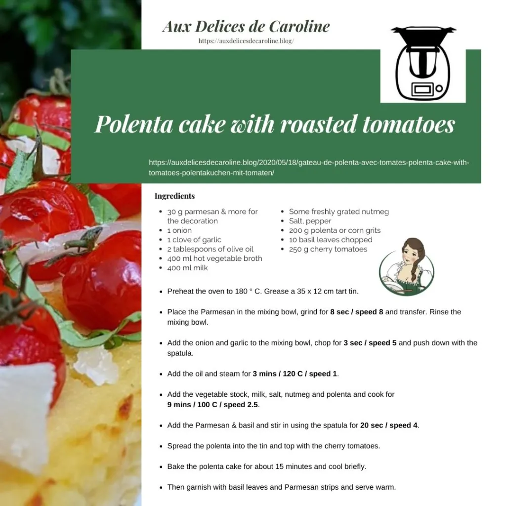 Polenta cake with roasted tomatoes (traditional & Thermomix)