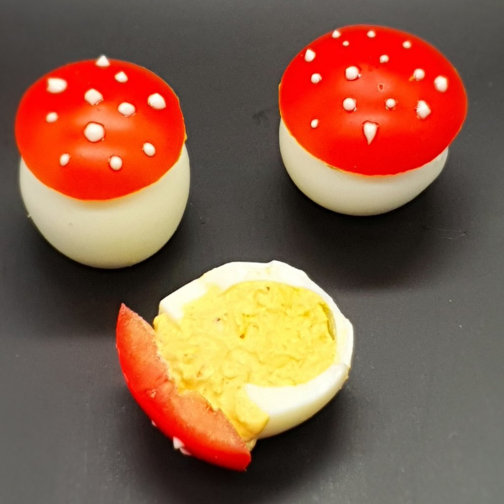 Lucky charm toadstool for New Year Parties and buffets (traditional & Thermomix)