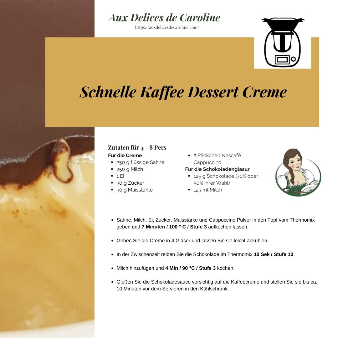 Schnelle Kaffee Dessert Creme (Traditionnel & Thermomix)
