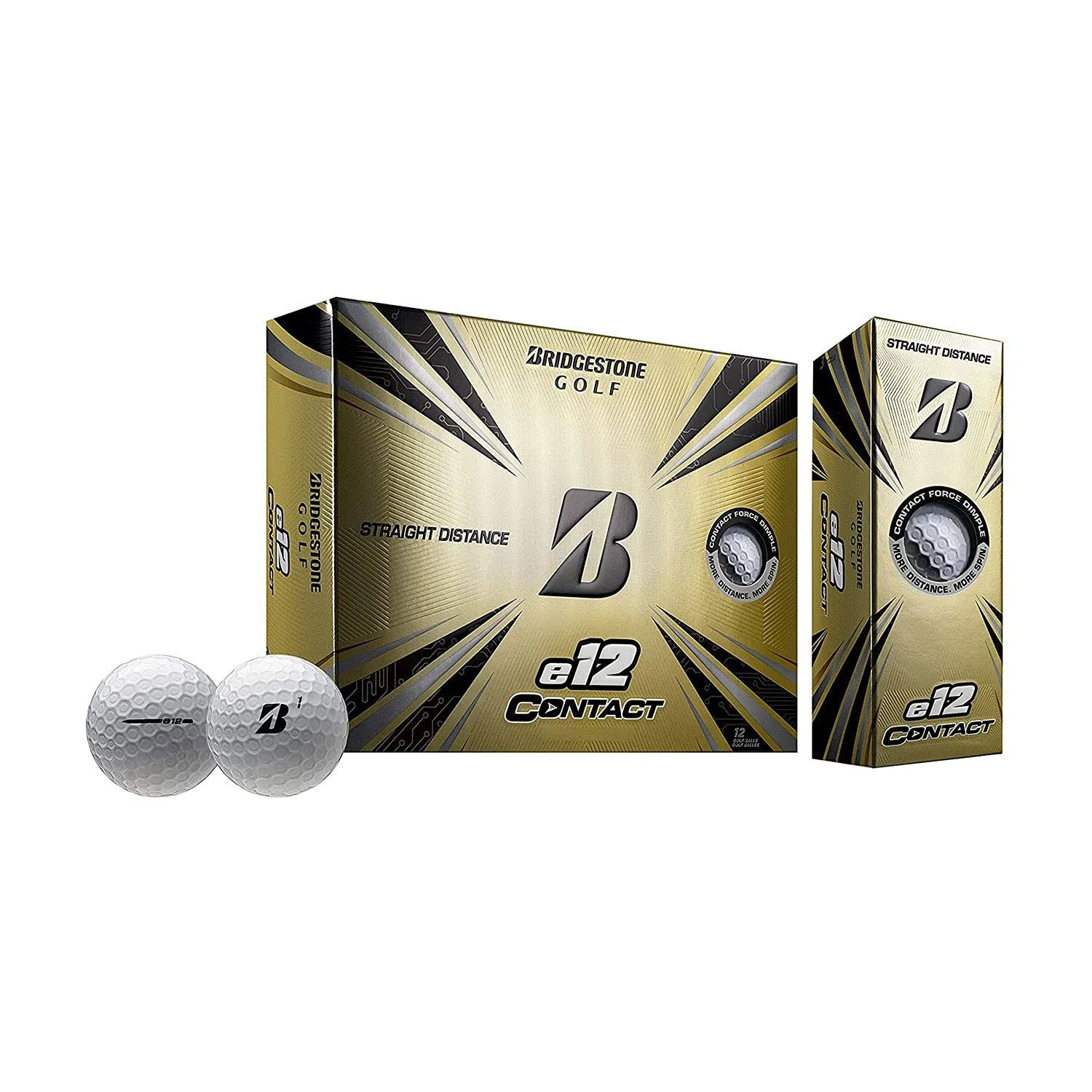 Bridgestone E12 Contact Golf Balls - Dozen, White