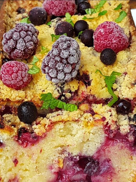 Blueberry Crumble Cake (traditional & Thermomix)