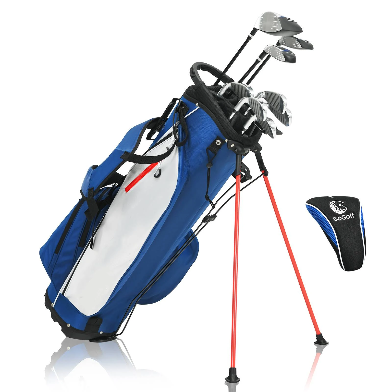 Costway Men's Complete Golf Clubs Package Set 10 Pieces-Blue