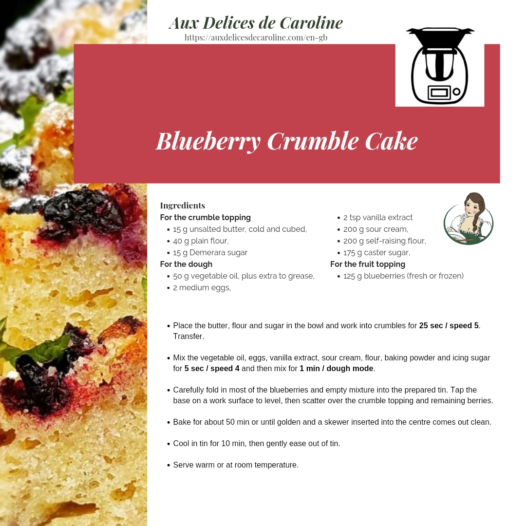 Blueberry Crumble Cake (traditional & Thermomix)