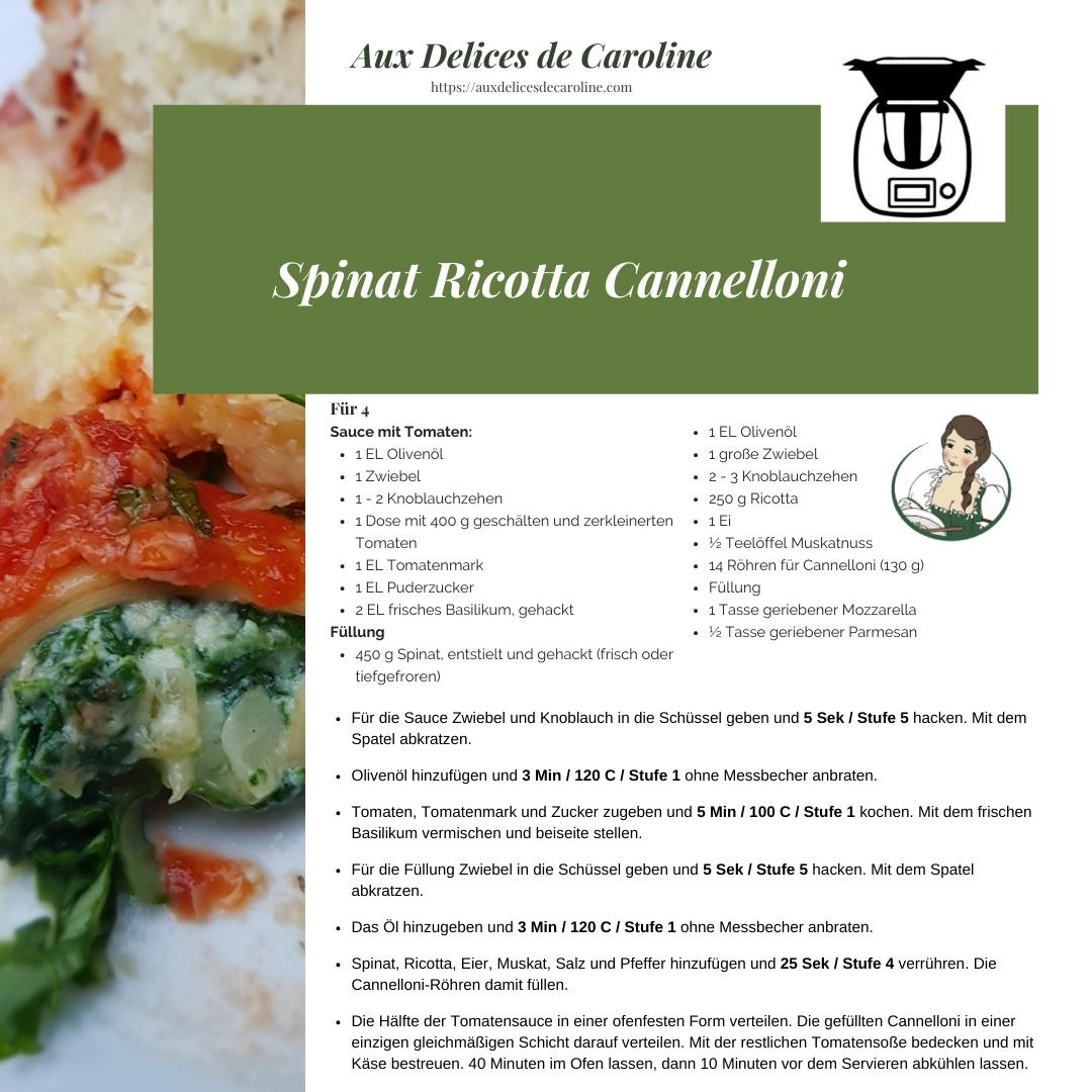 Spinat Ricotta Cannelloni (traditionel & Thermomix)