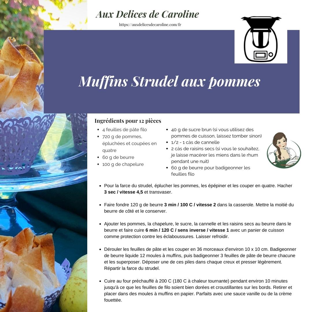 Muffins Strudel aux pommes (traditionelle & Thermomix)