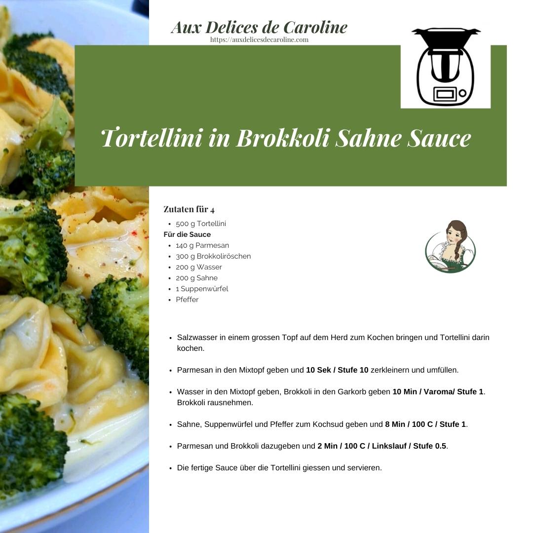 Tortellini mit Brokkoli Sahne Sauce (traditionell & Thermomix)