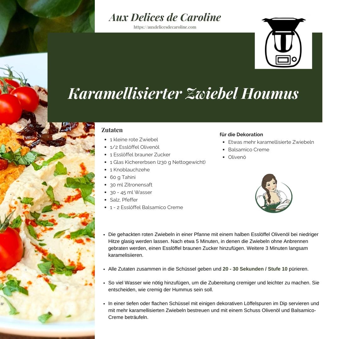Karamellisierter Zwiebel Hummus (traditionell & Thermomix)