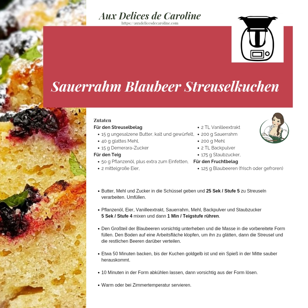 Sauerrahm Blaubeer Streuselkuchen (traditionnell & Thermomix)