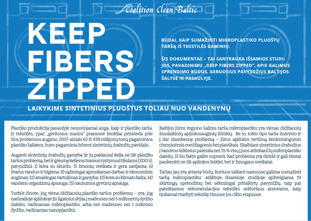 Keep fibers zipped: Holistic approach to reduction of microfiber pollution from textile. Summary Report