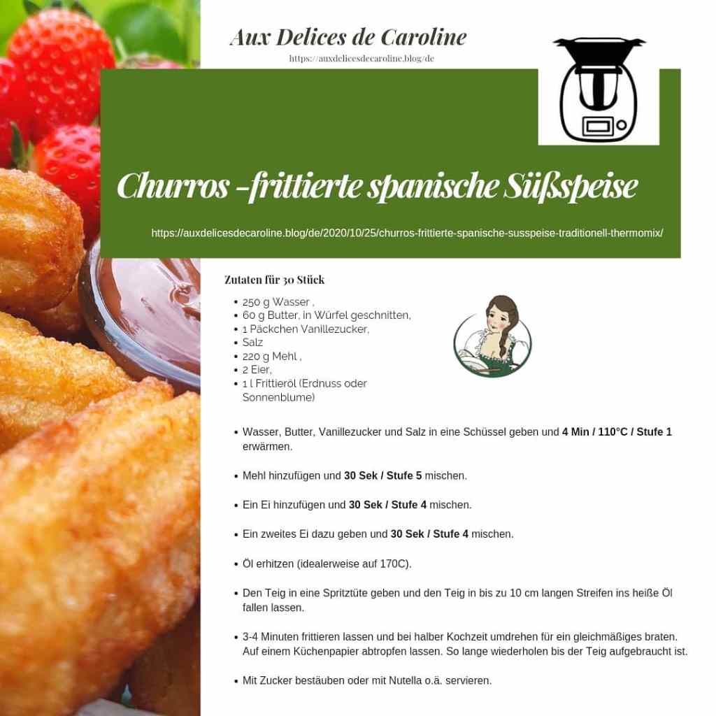 Churros -frittierte spanische Süßspeise (Traditionell & Thermomix)