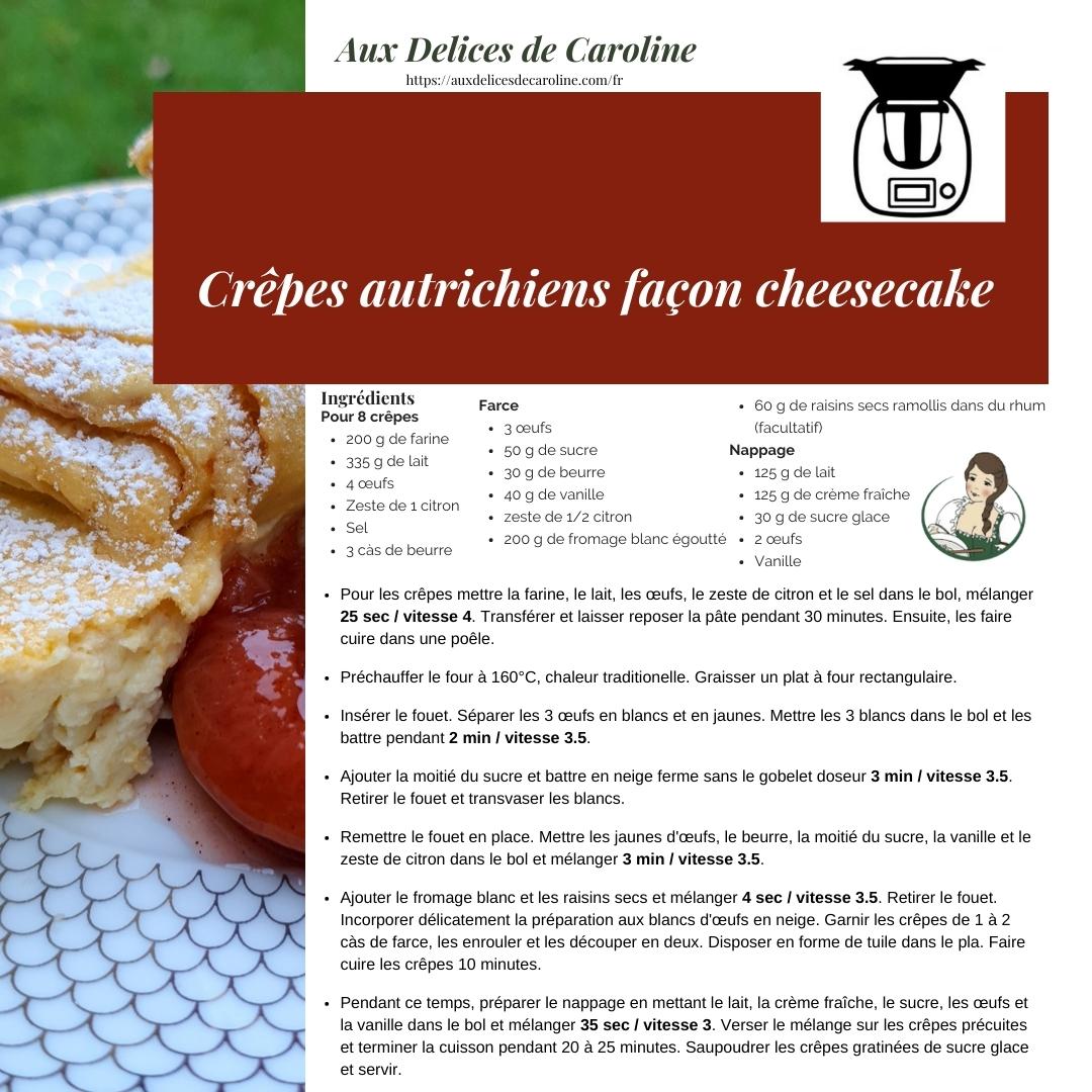 Crêpes autrichiennes fâçon Cheesecake (traditionelle & Thermomix)