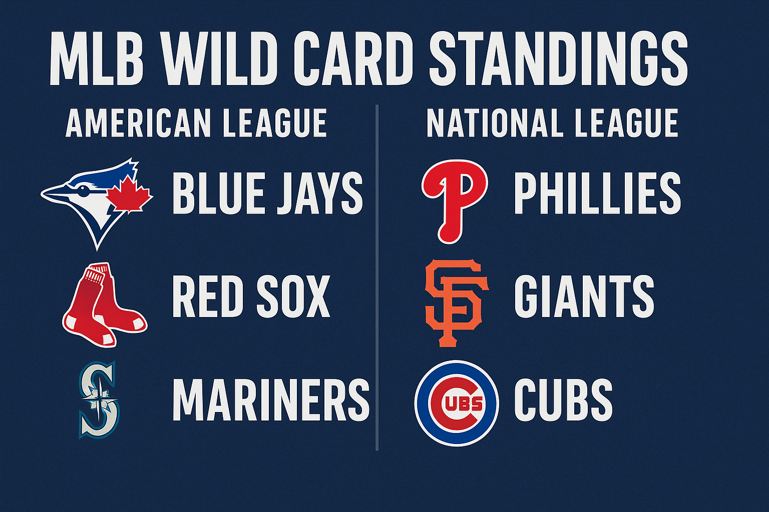 mlb wild card standings