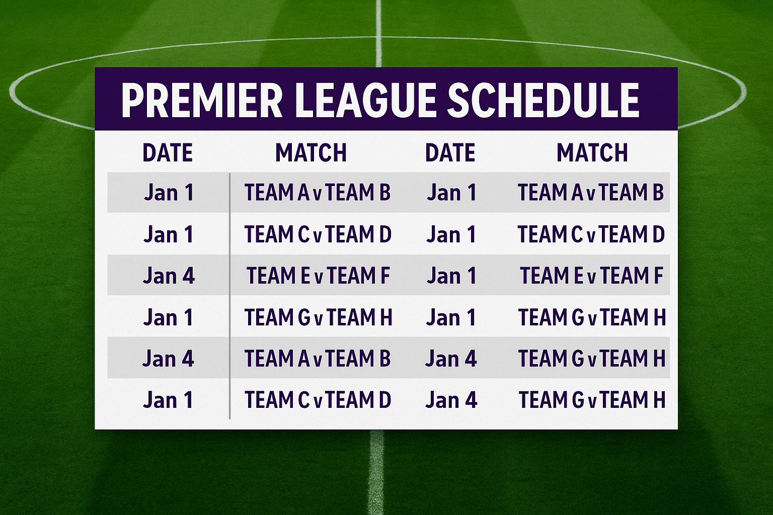 premier league schedule