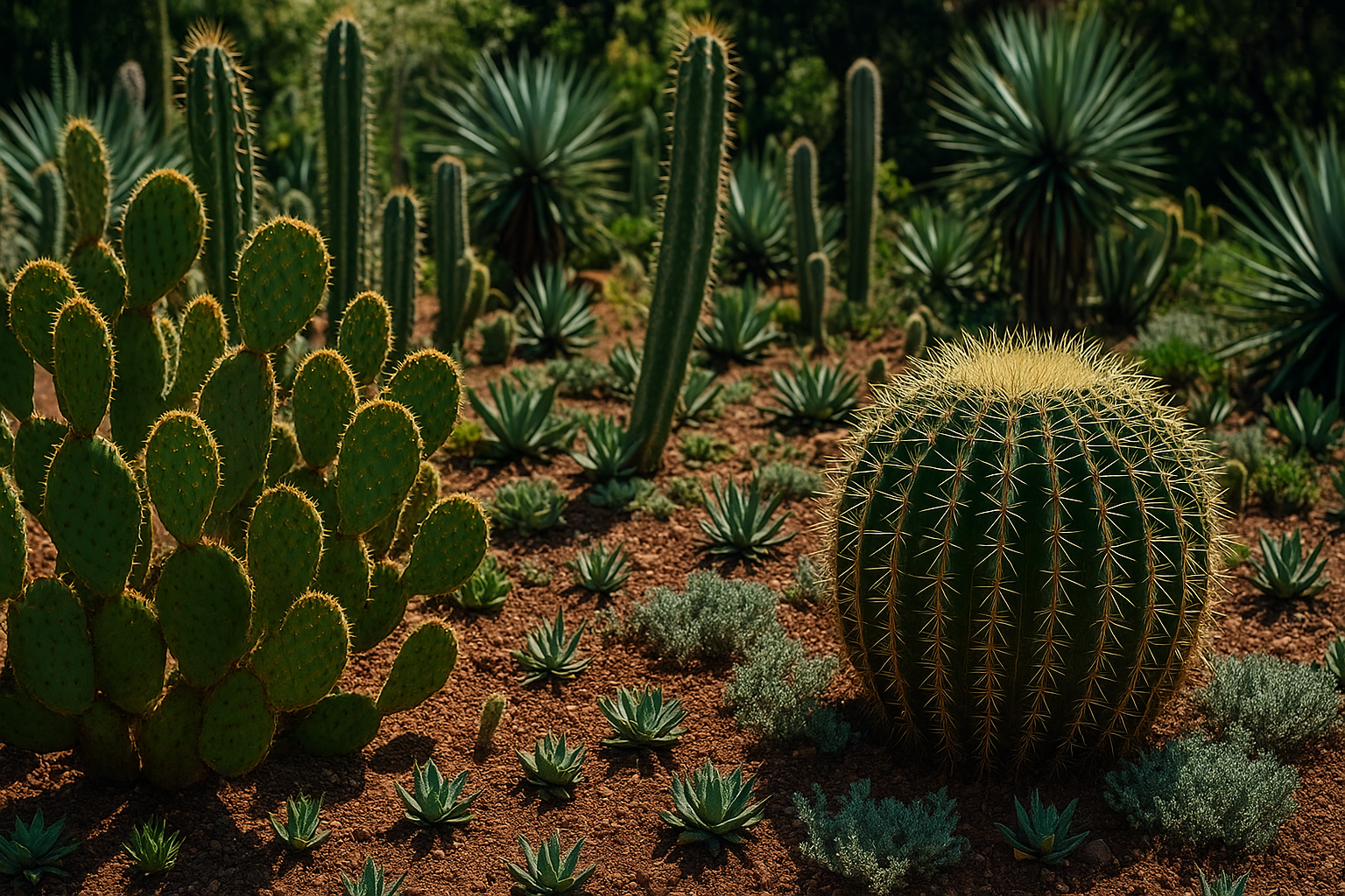 prickly plants grow a garden