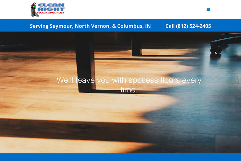 The new Clean Right Floor Specialist website features clean and spotless floors.