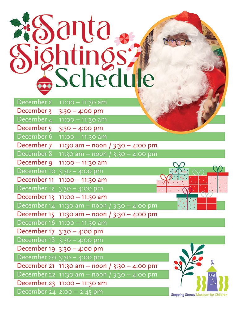 Santa Sightings at the Steppingstones Museum for Children