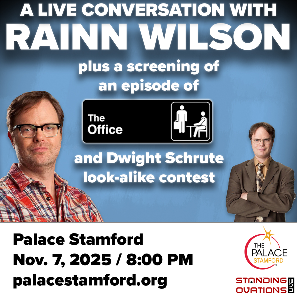 Rainn Wilson coming to The Palace Theatre Stamford on November 7.