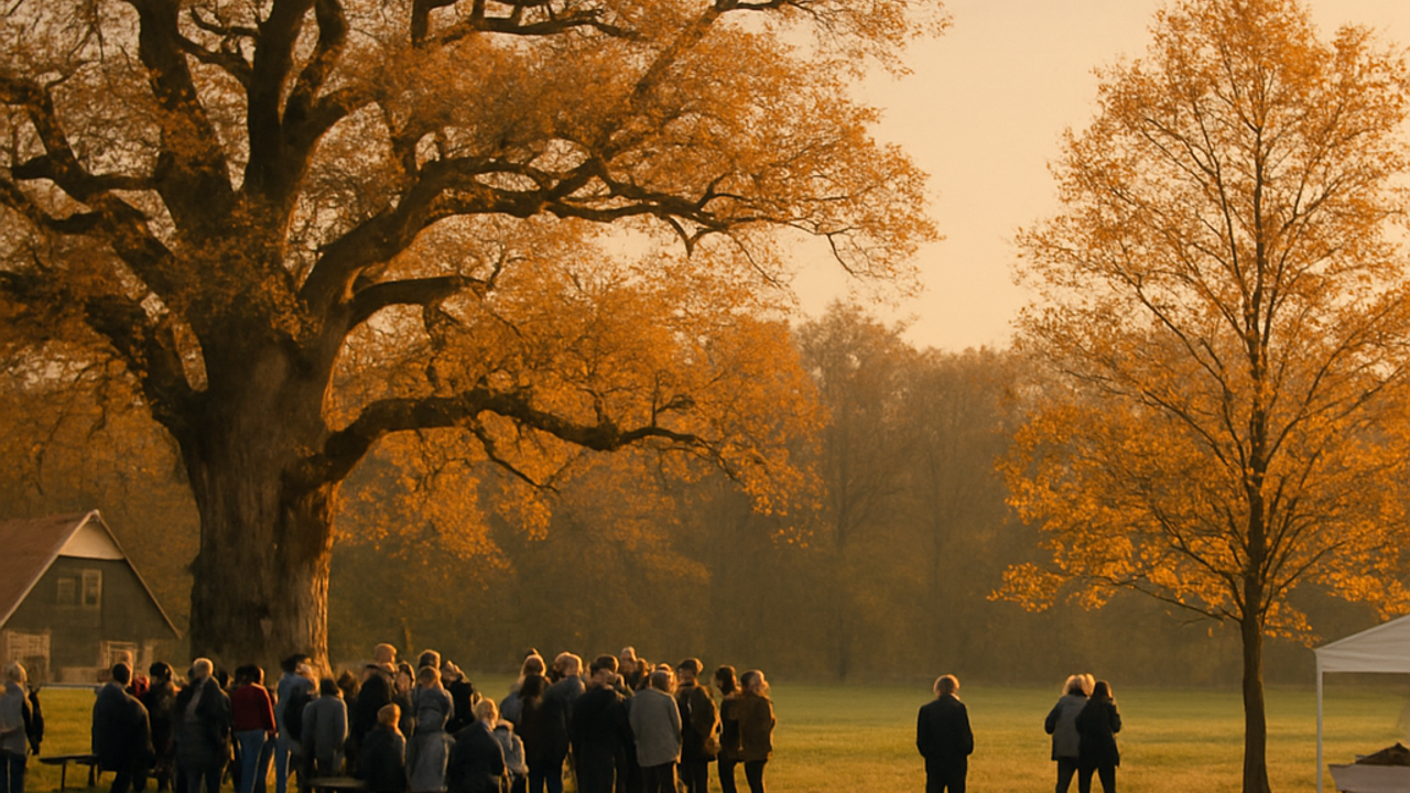 Pflanz-Geburtstag der zweiten Generation Klostereiche: alte Klostereiche und die „Klostereiche 2000“ in Scharnebeck