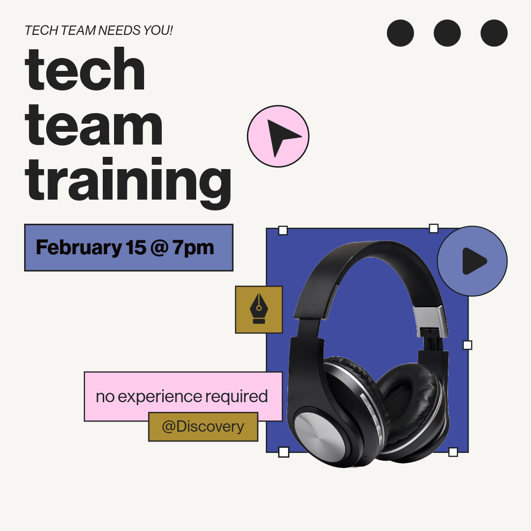We need you! We're looking for people to serve on our tech team on Sundays, and now is the perfect time to jump in. We're hosting a tech training on Thursday, February 15th at 7pm for anyone who wants to learn- no experience is necessary! Email Clint at ckofoe@gmail.com with questions.