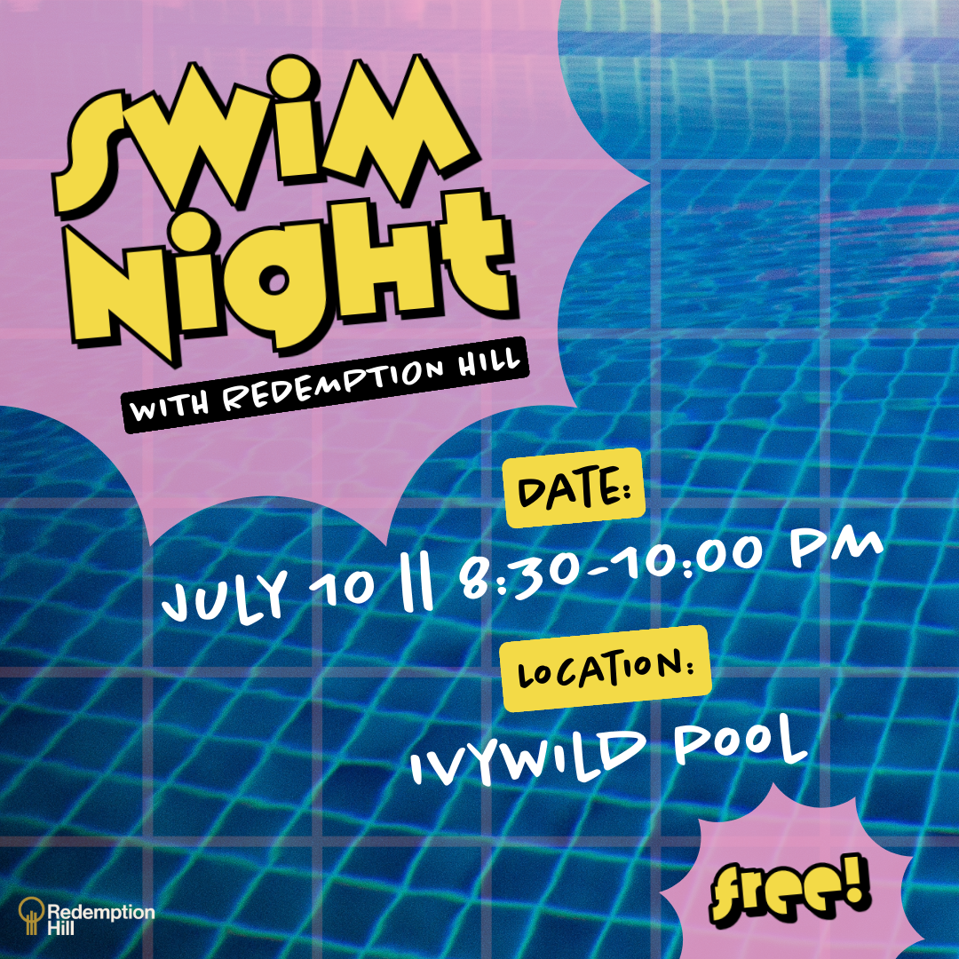 We're hosting a swim night at IvyWild on July 10, from 8-10pm. Admission is free for all! No registration required- just show up, and bring a friend!