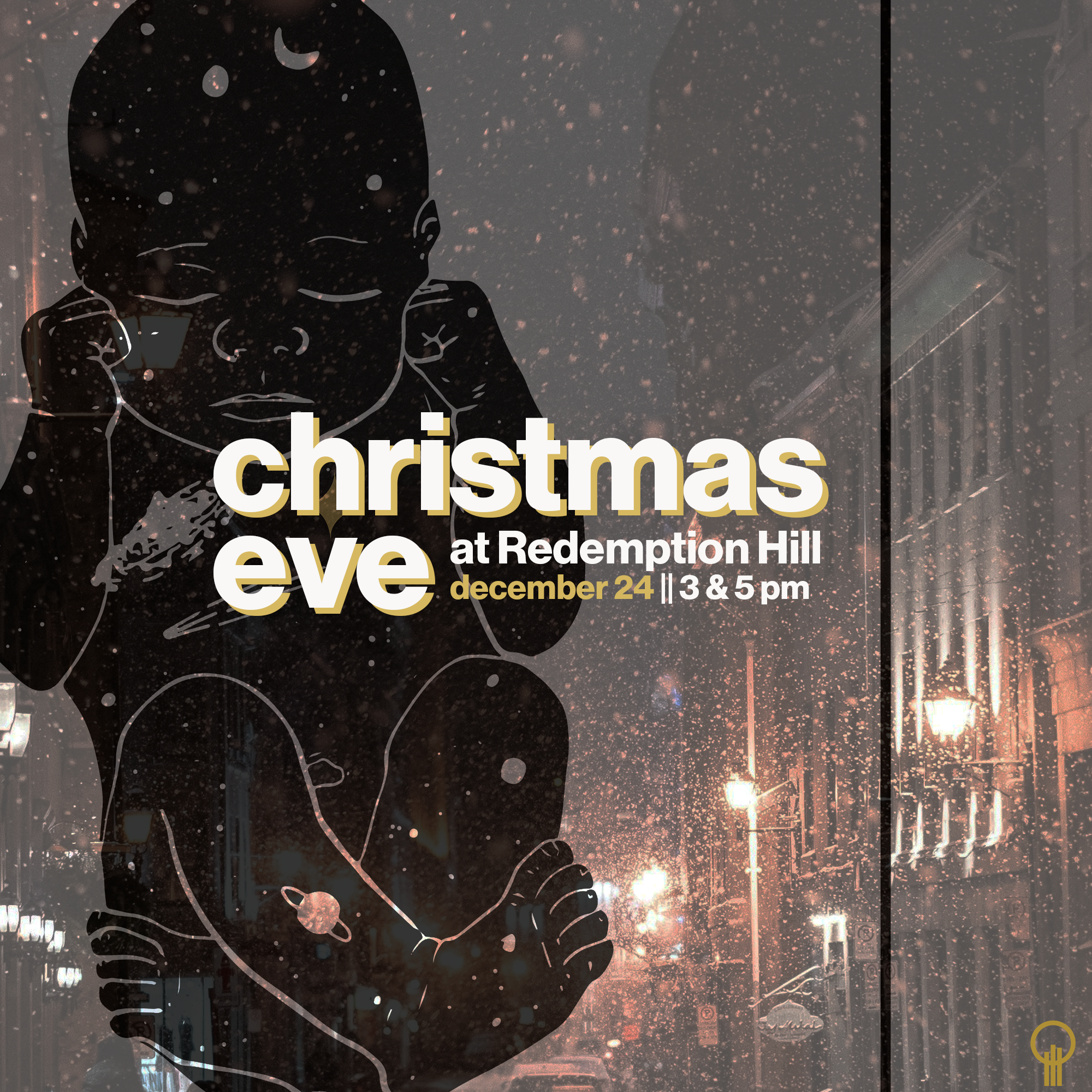 Our Christmas Eve service this year is December 24th. Instead of our Sunday morning gathering, we'll have 2 afternoon/evening services, one at 3pm and one at 5 pm. Both will be at Discovery church. Join us for a quiet, candlelit time of reflection, hope, and music. See you then!